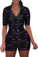 Load image into Gallery viewer, Yes Daddy Black and Pink Romper(medium)
