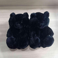 Teddy Bear Hug House Shoes Black(One Size Fits All 6-9)